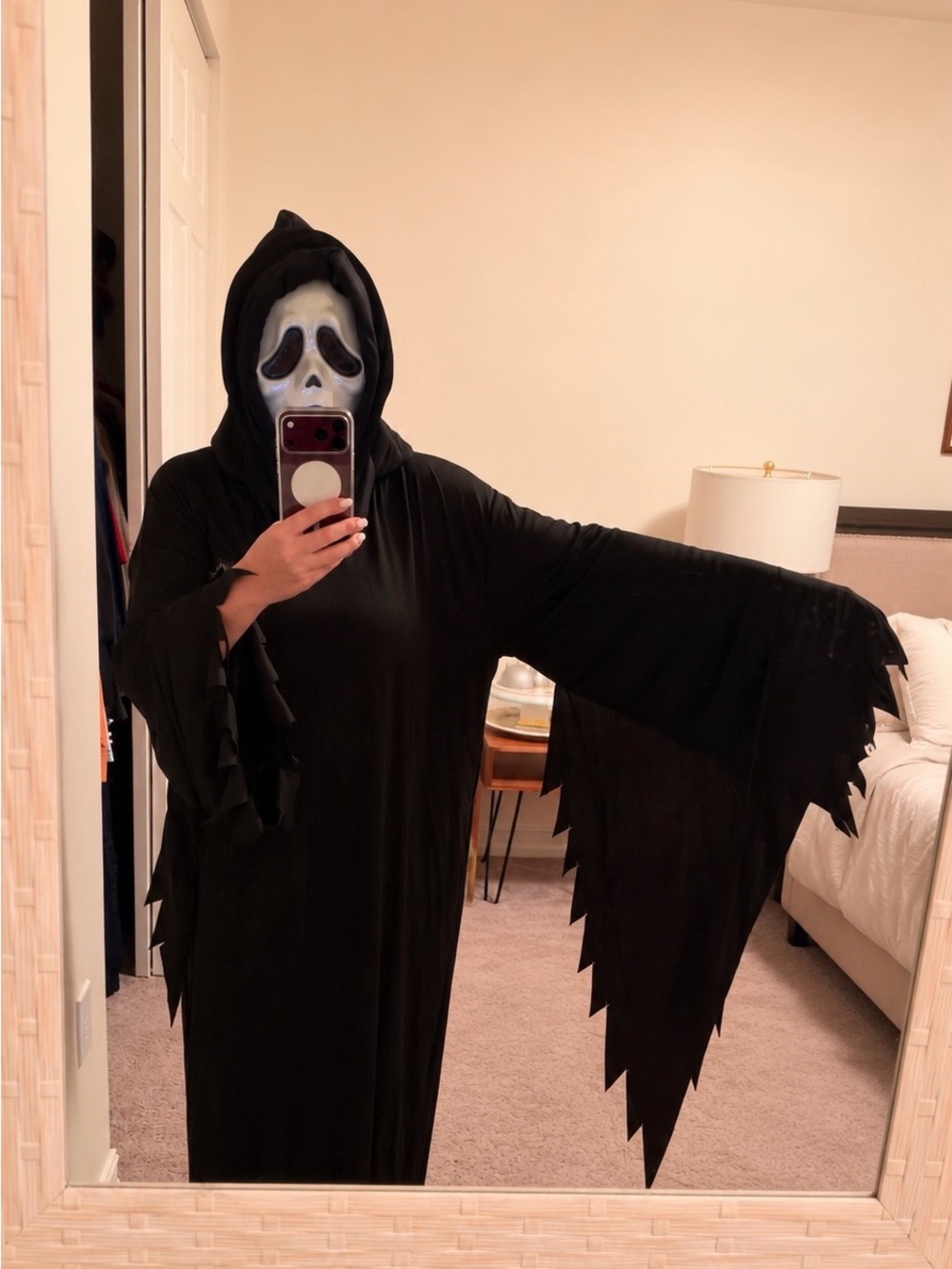 Ghostface Scream Bleeding Mask Costume Hooded Robe Belt Blood Pump